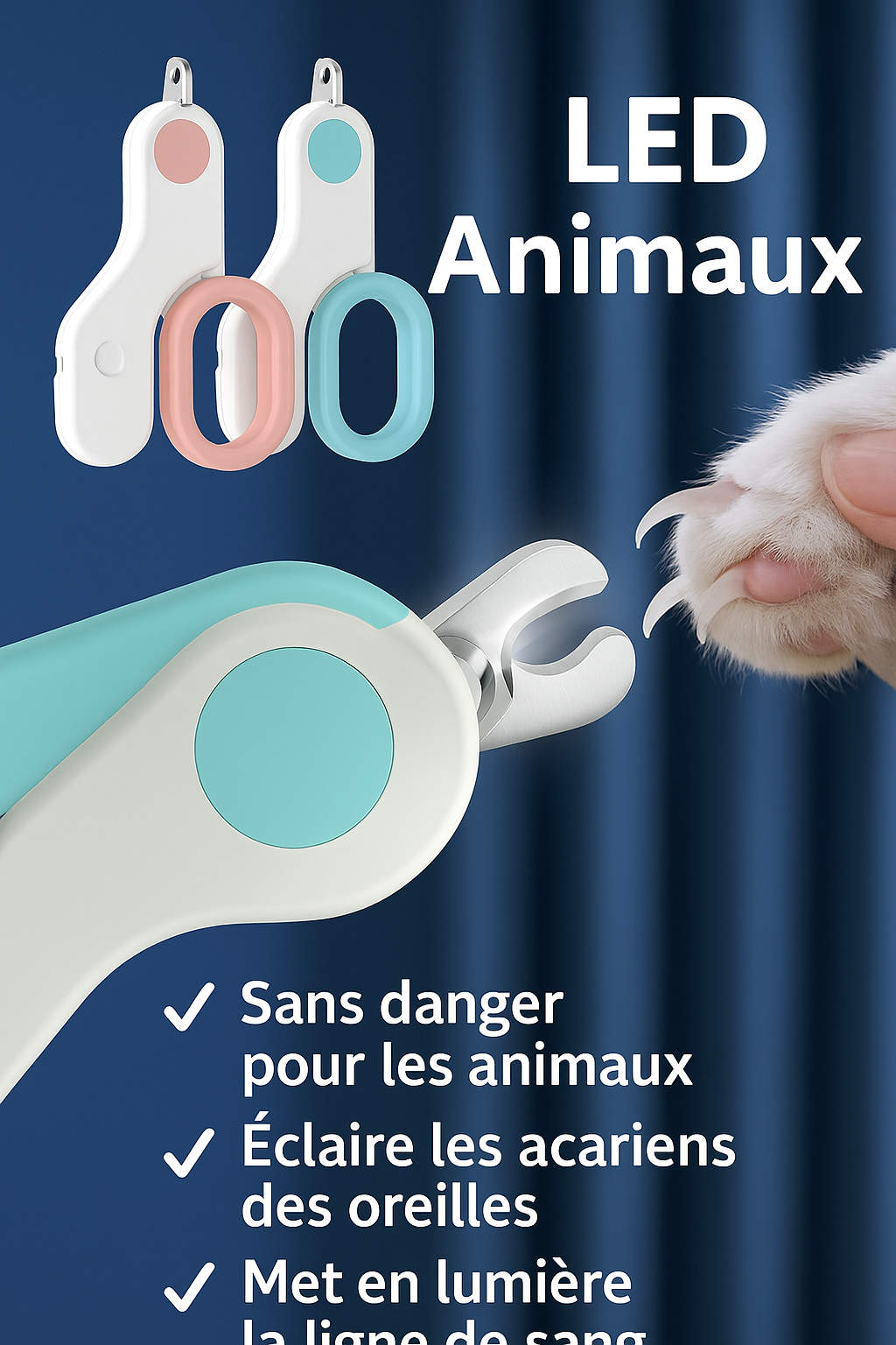 Secure LED nail clippers - cat - dog - rabbit - GriffouNet'™
