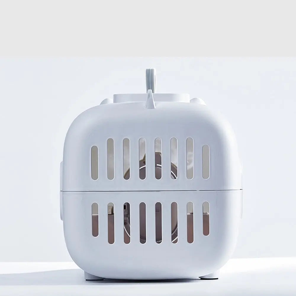 Boîte de transport en plastique vitrée avec poignée pour chat