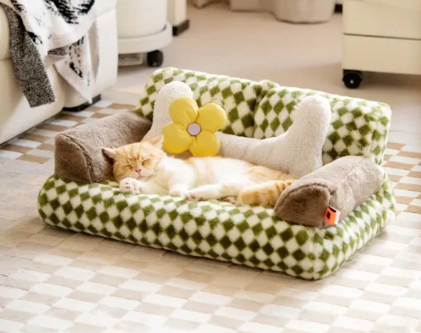 Canapé-lit vintage confortable pour chat