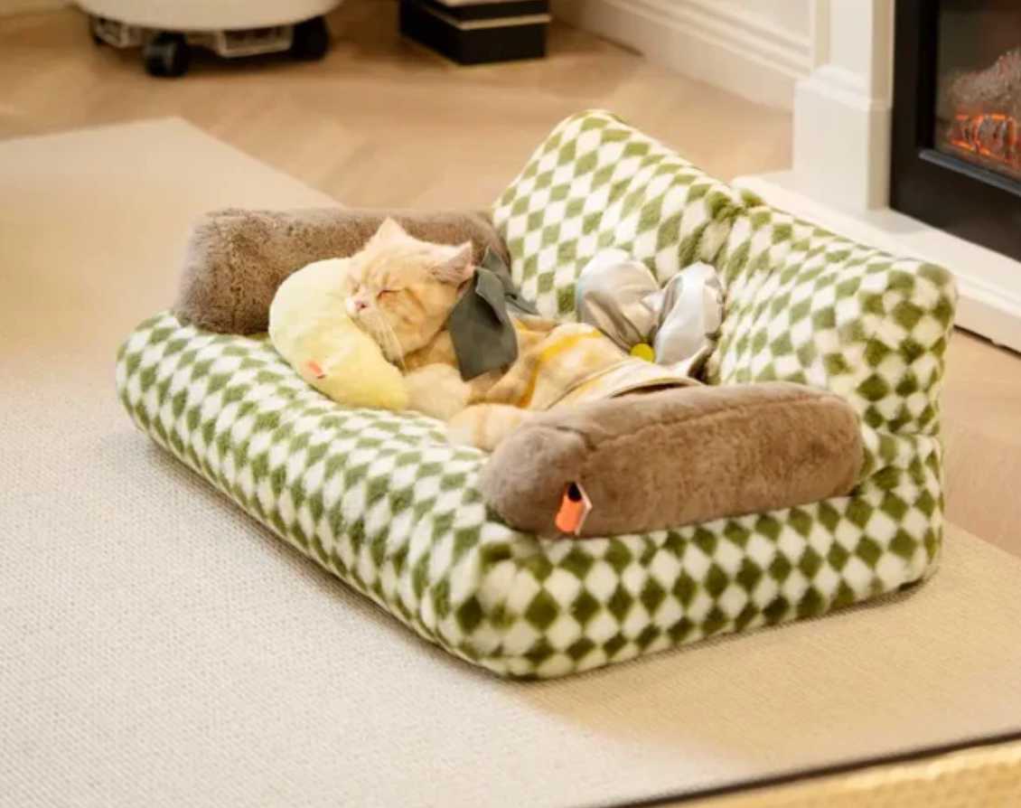Canapé-lit vintage confortable pour chat