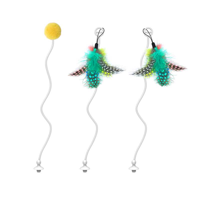 Jouet intelligent interactif pour chat - ROUESàPLUMES™ - Tiges et plumes de rechange