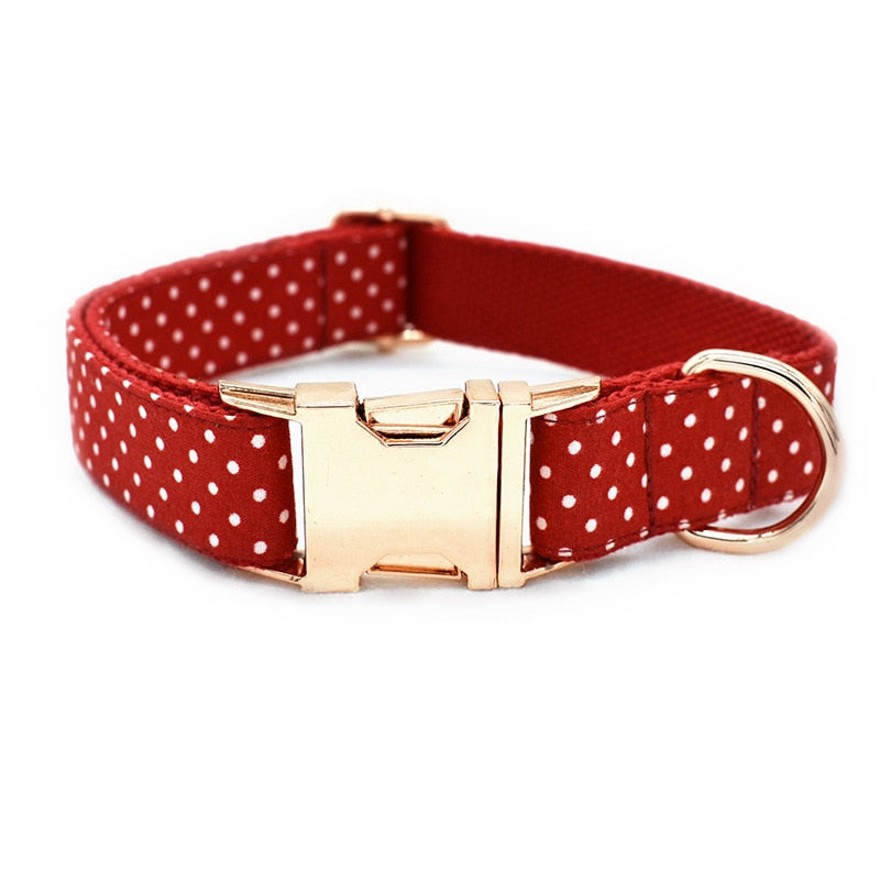Collier chien avec motifs à pois personnalisable