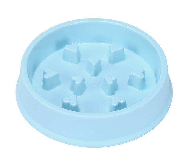 Gamelle pour chat anti glouton avec cœurs