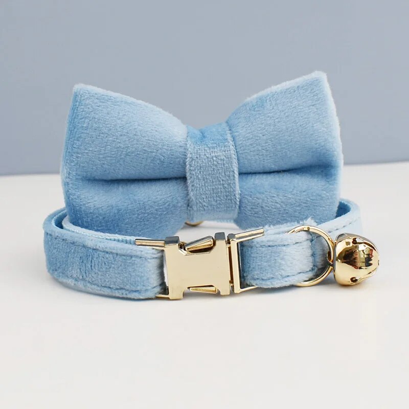 Collier pour chat personnalisé en velours