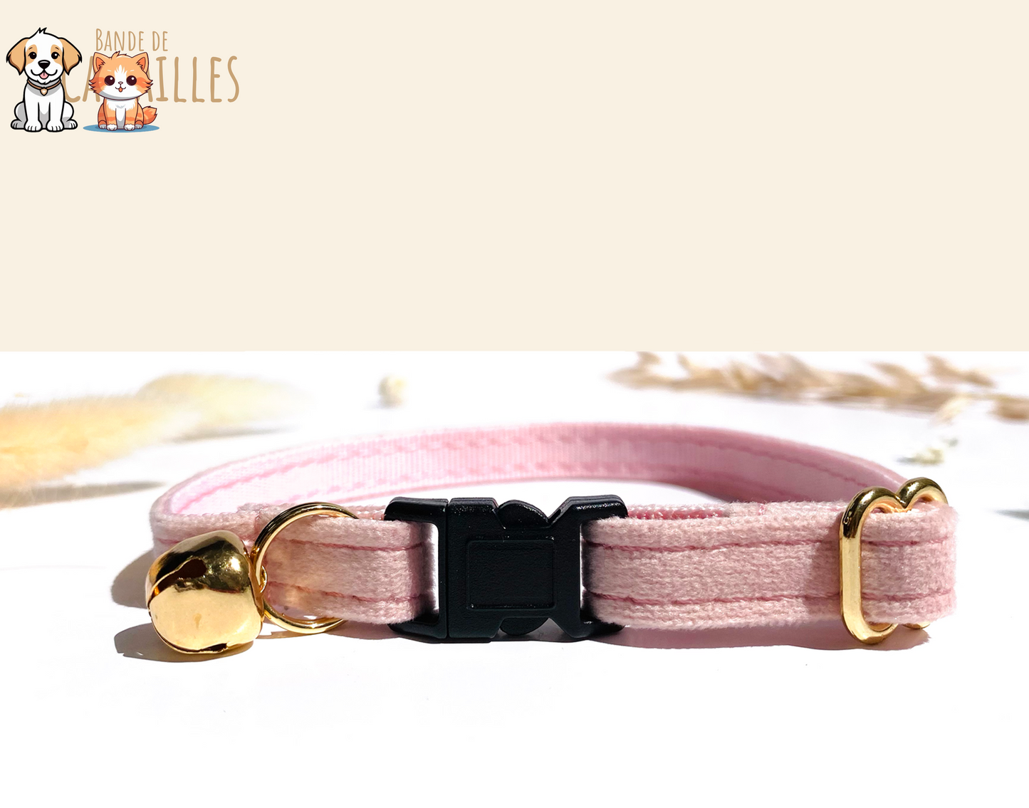 Pink Velvet Anti-Strangulation Cat Collar
