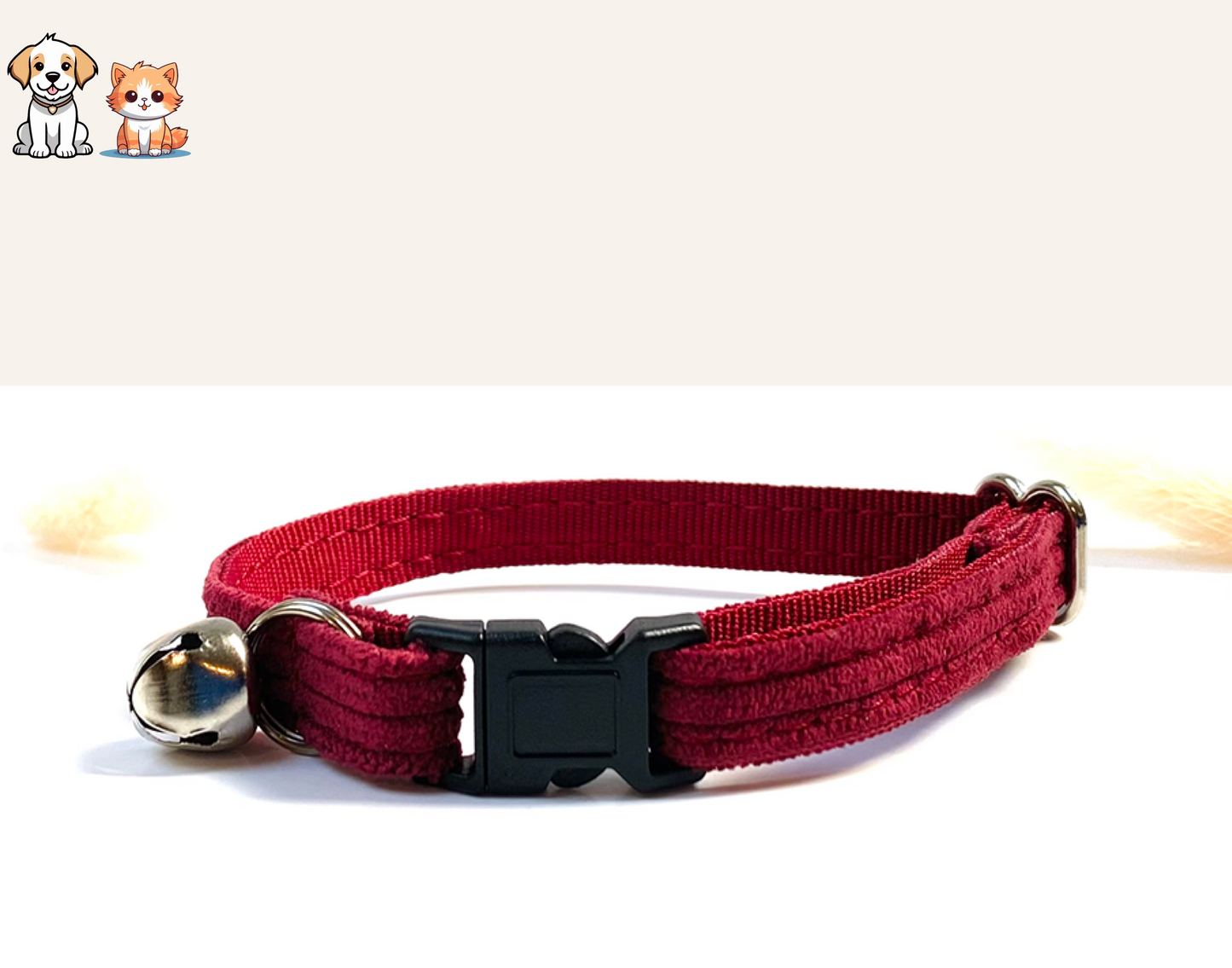 Burgundy Corduroy Anti-Strangulation Cat Collar