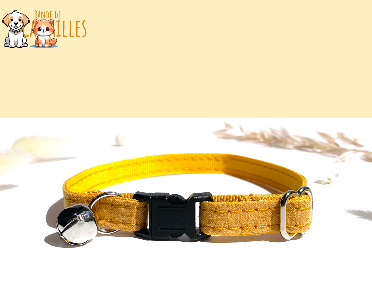Yellow Cotton Anti-Strangulation Cat Collar
