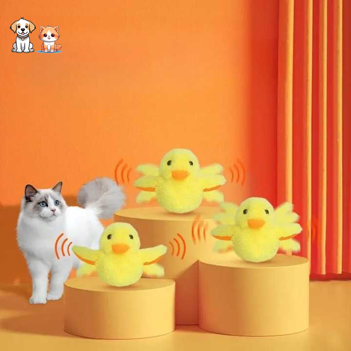 Jouet canard en peluche électrique pour chats