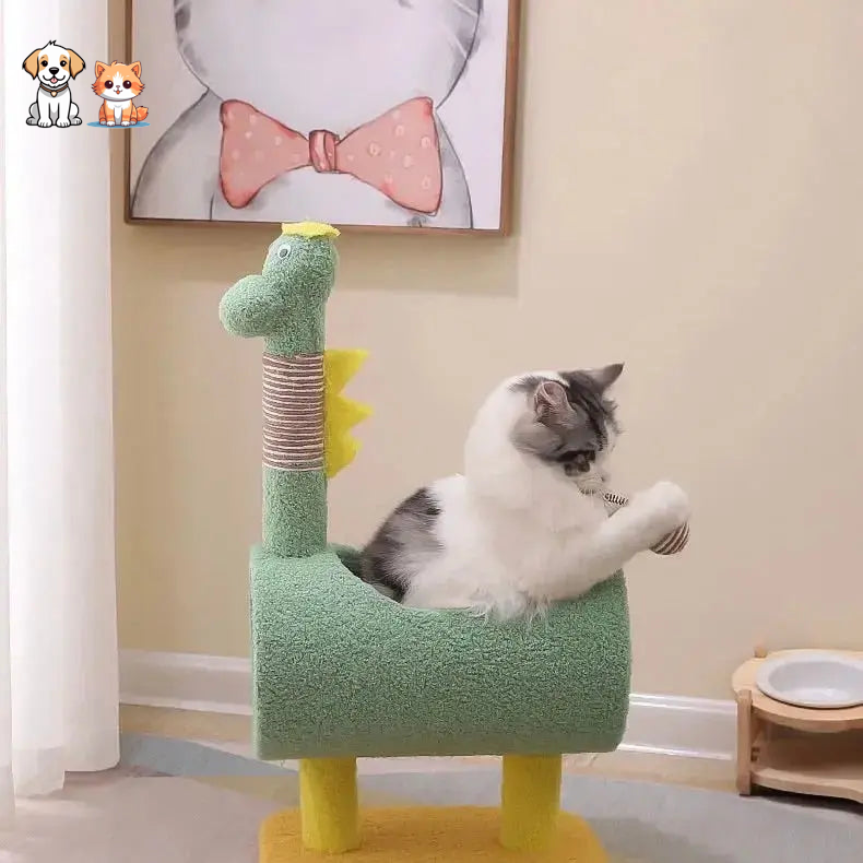 Árbol trepador con diseño de dinosaurio para gatos