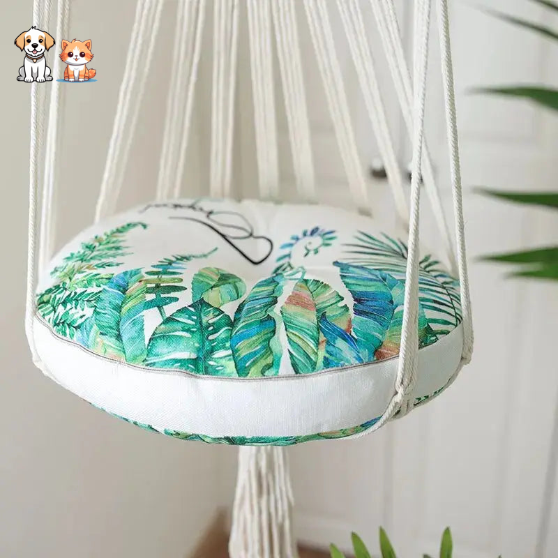 Hamaca Gato Macramé Blanco Sin Cojín