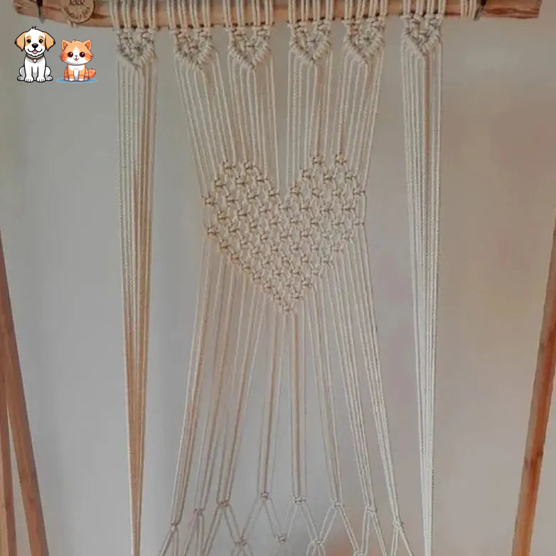 Hamaca Gato Macramé Blanco Sin Cojín