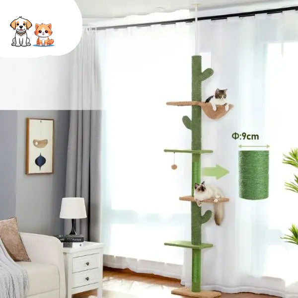 Árbol para gatos con cactus de cinco niveles
