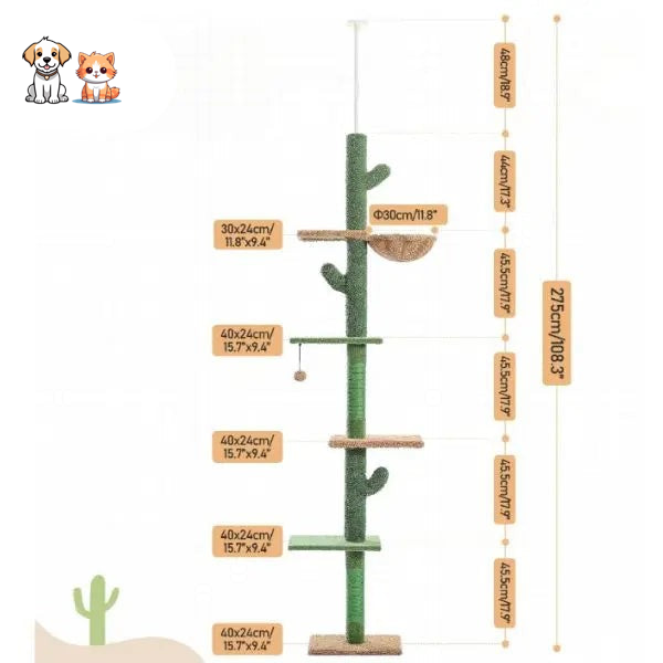 Árbol para gatos con cactus de cinco niveles