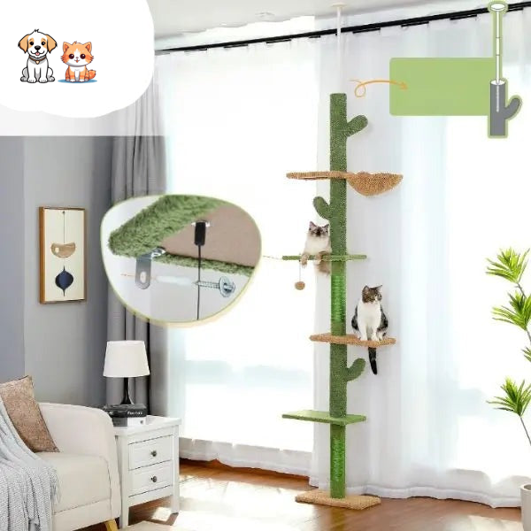 Árbol para gatos con cactus de cinco niveles