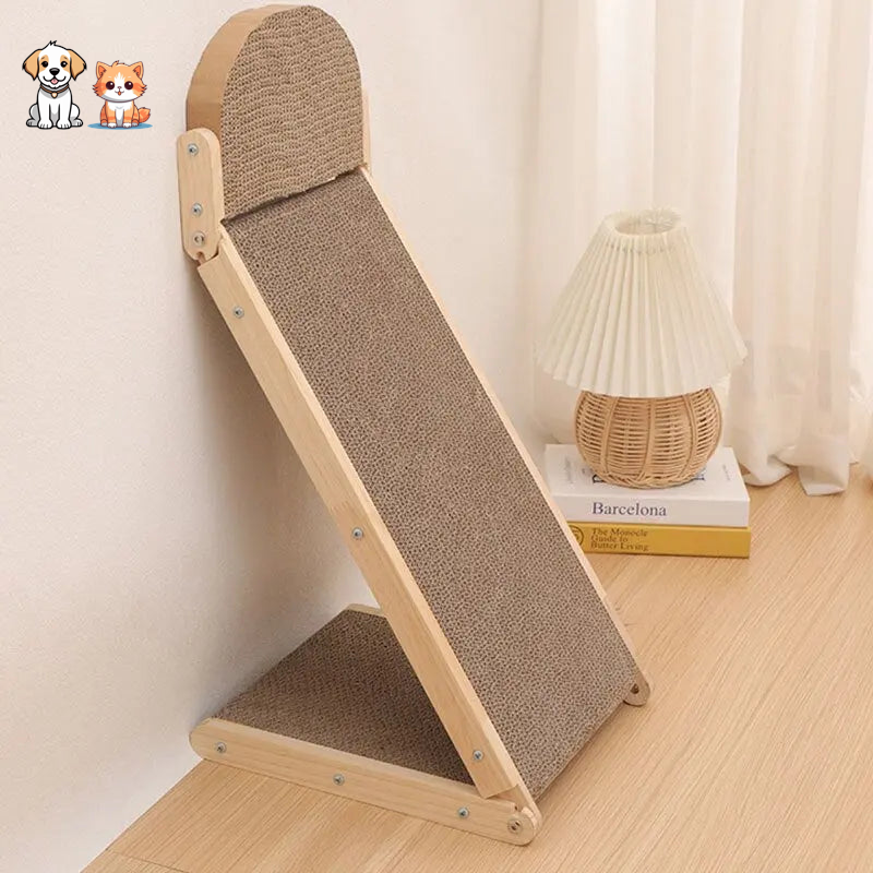 Planche à gratter verticale en bois massif pour chats