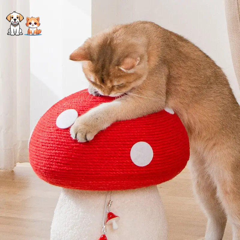 Rascador para gatos de sisal con forma de seta