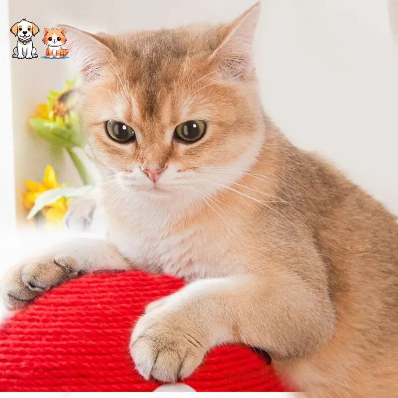 Rascador para gatos de sisal con forma de seta