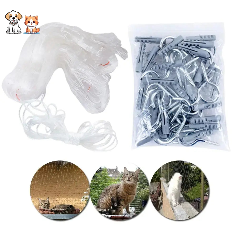 Cat Protection Net with Mounting Accessories