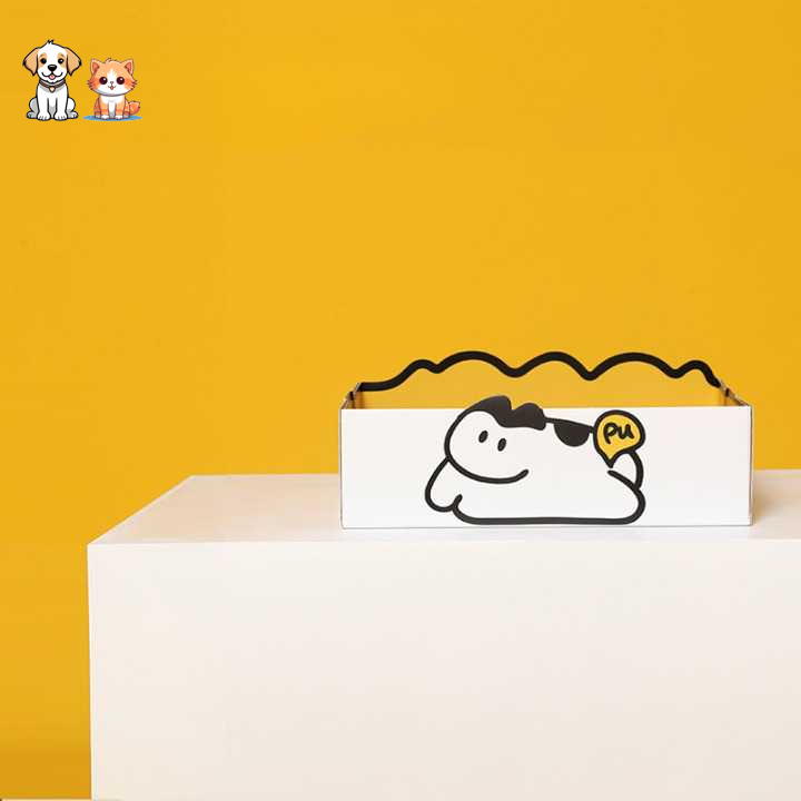 Semi-closed corrugated paper cat litter box