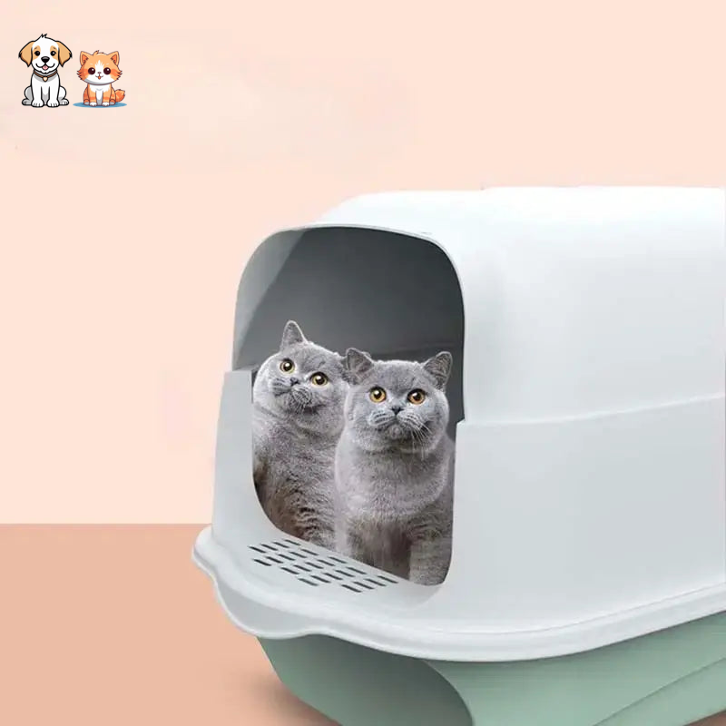 Fully enclosed cat litter box