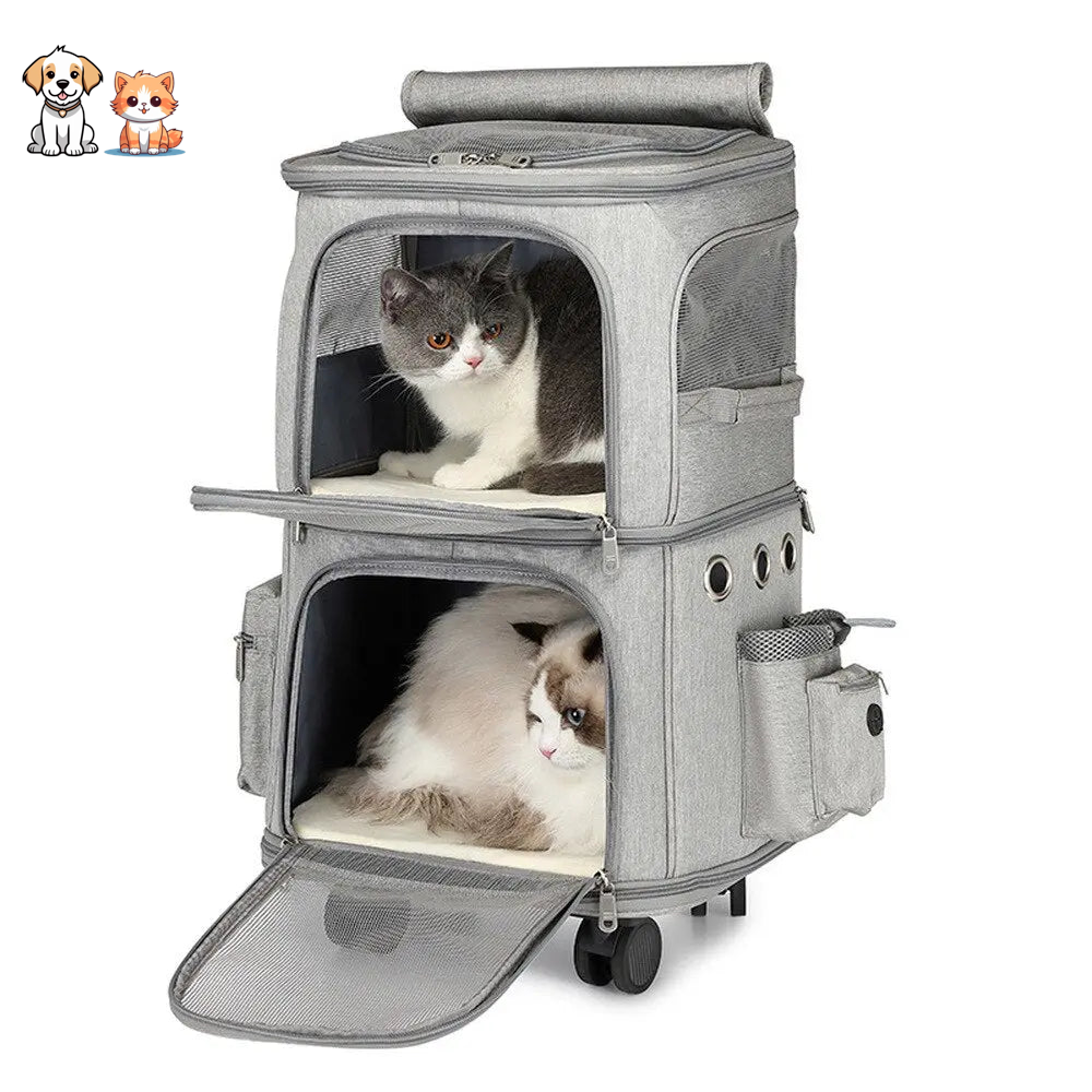 Bolsa para gatos plegable telescópica con ruedas