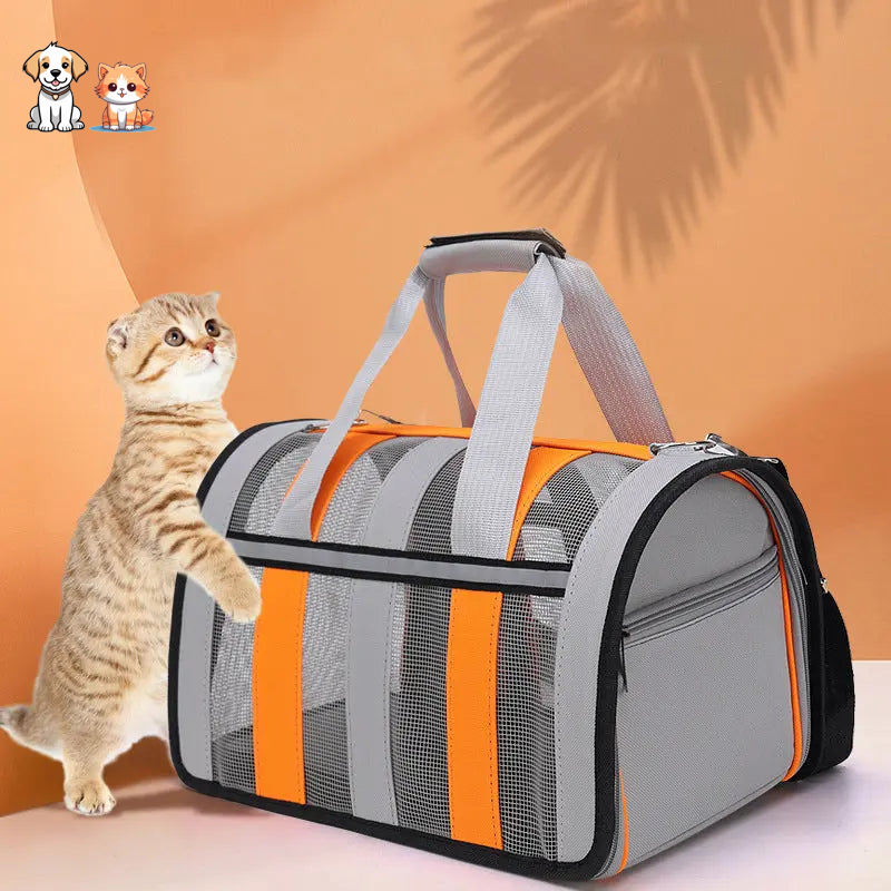 Sac à dos de transport pliable en tissu oxford pour chat