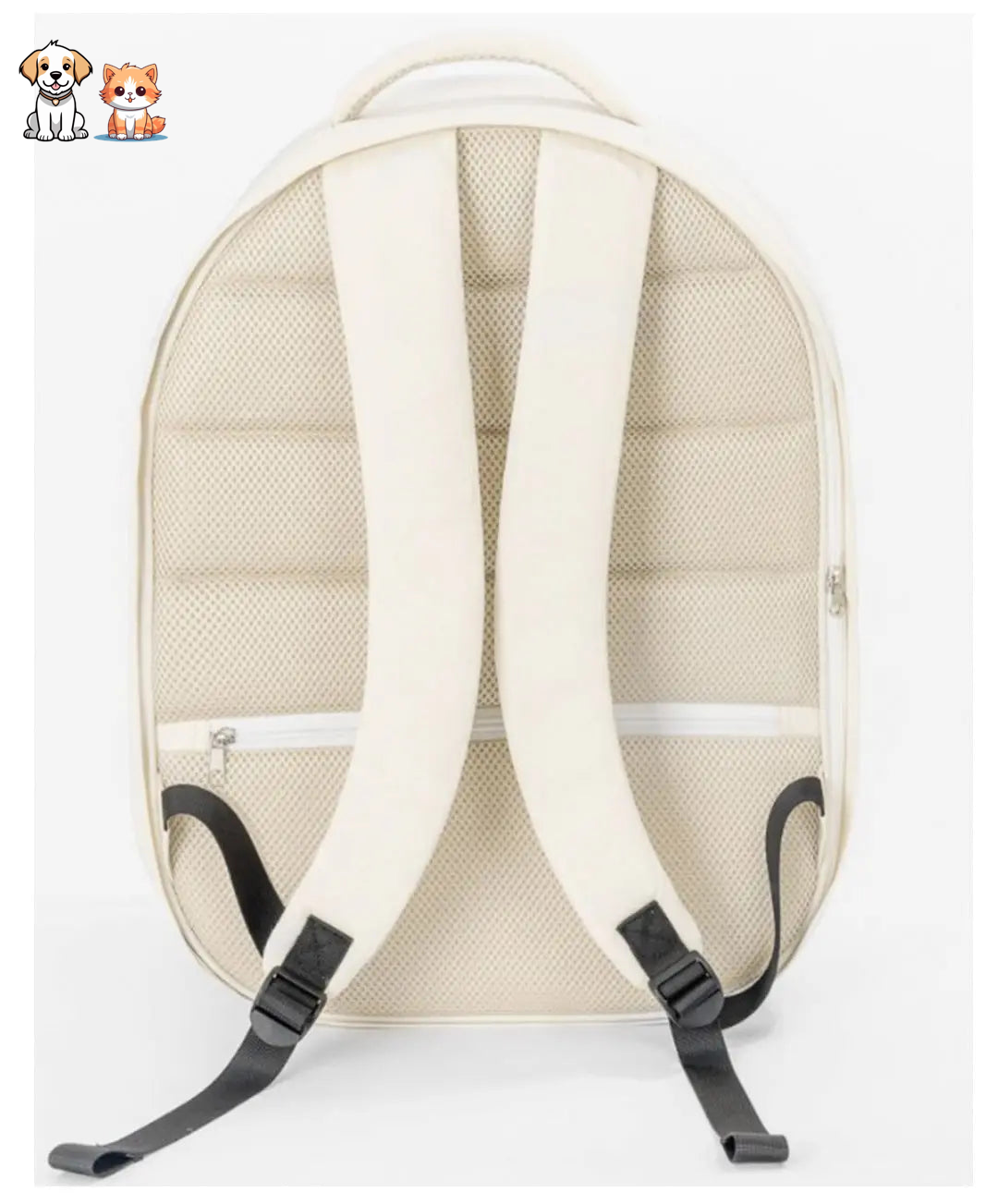 Sac à dos de transport pliable blanc en cuir avec un côté transparent pour chat