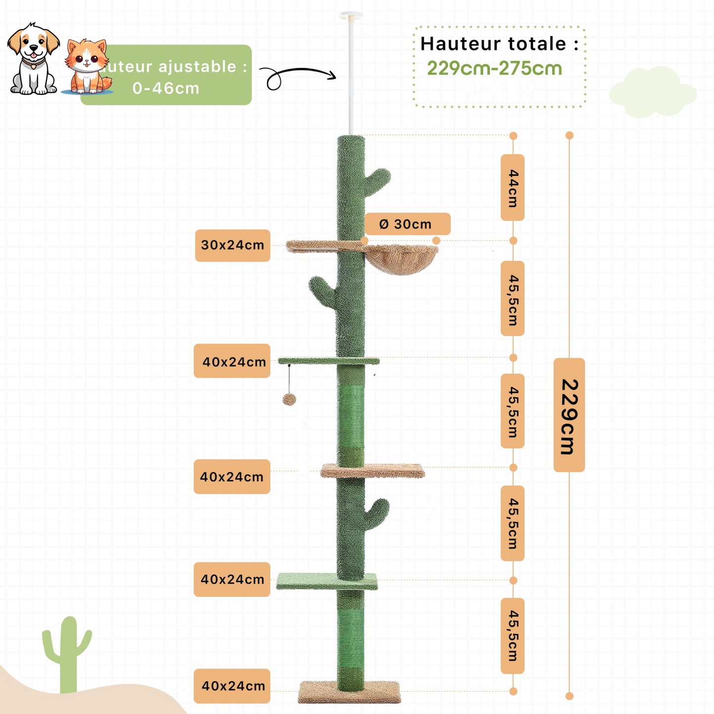 Le poteau d'escalade Griffoir-Cactus