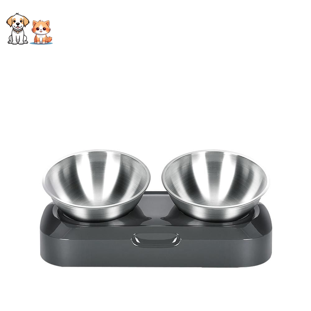 Gamelle chat design en inox avec socle en plastique - Tendre Fripouille