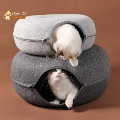 PANIER DE MAISON EN FEUTRE NATUREL POUR CHAT - DONUT4CAT™