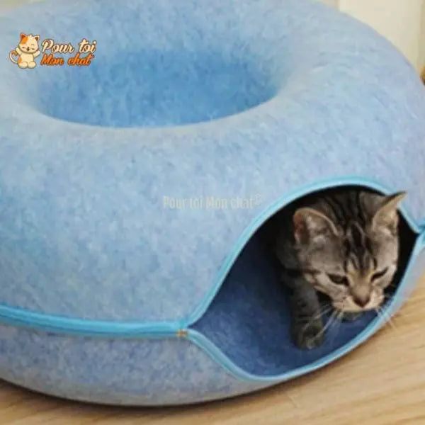 PANIER DE MAISON EN FEUTRE NATUREL POUR CHAT - DONUT4CAT™