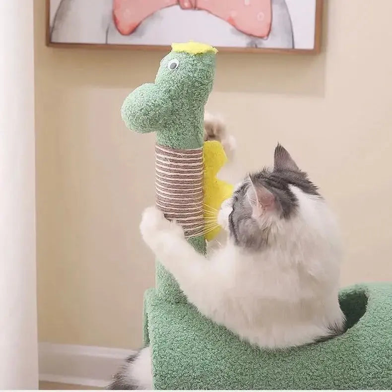 Arbre d'escalade en design de dinosaure pour chat