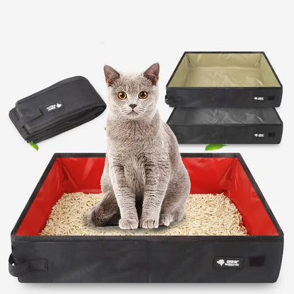 Bac à litière de voyage pliable et portable pour chat