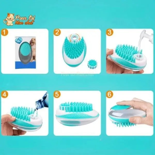 Brosse de bain et de massage pour chat – Toilettage’Chat™