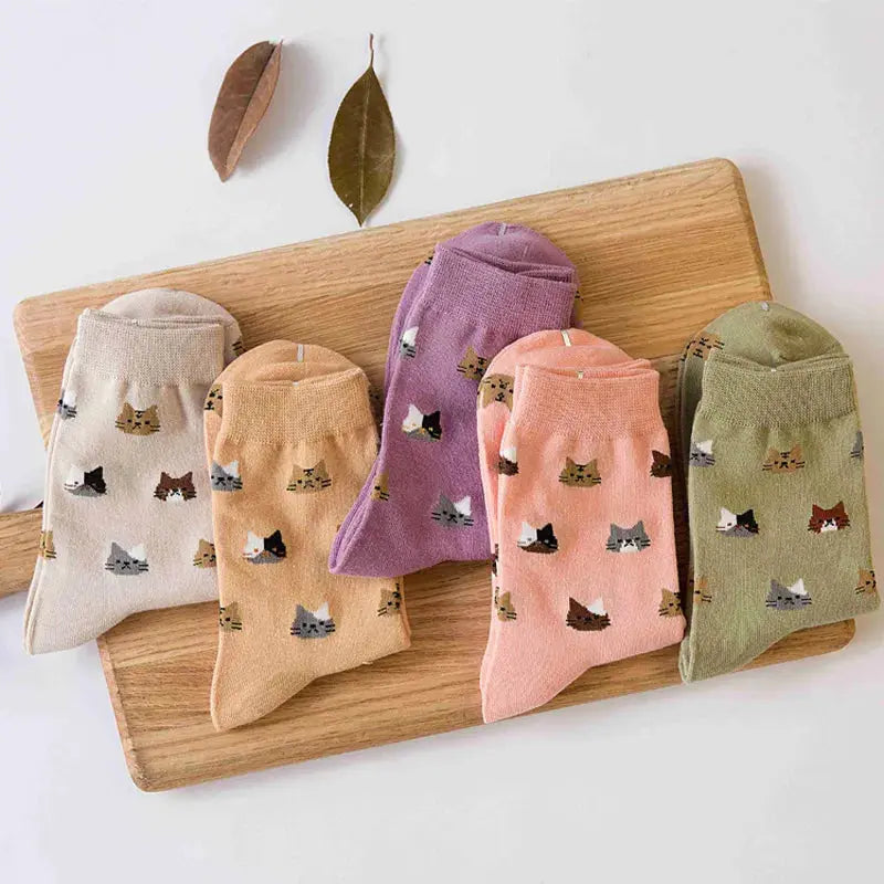 Cadeau Fan De Chat Chaussettes Chaude En Coton