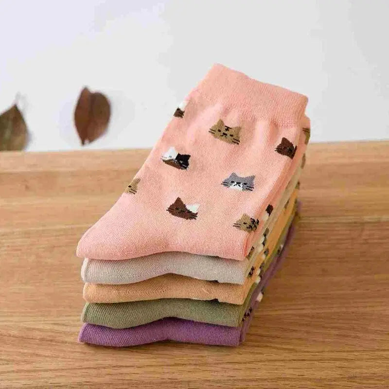 Cadeau Fan De Chat Chaussettes Chaude En Coton