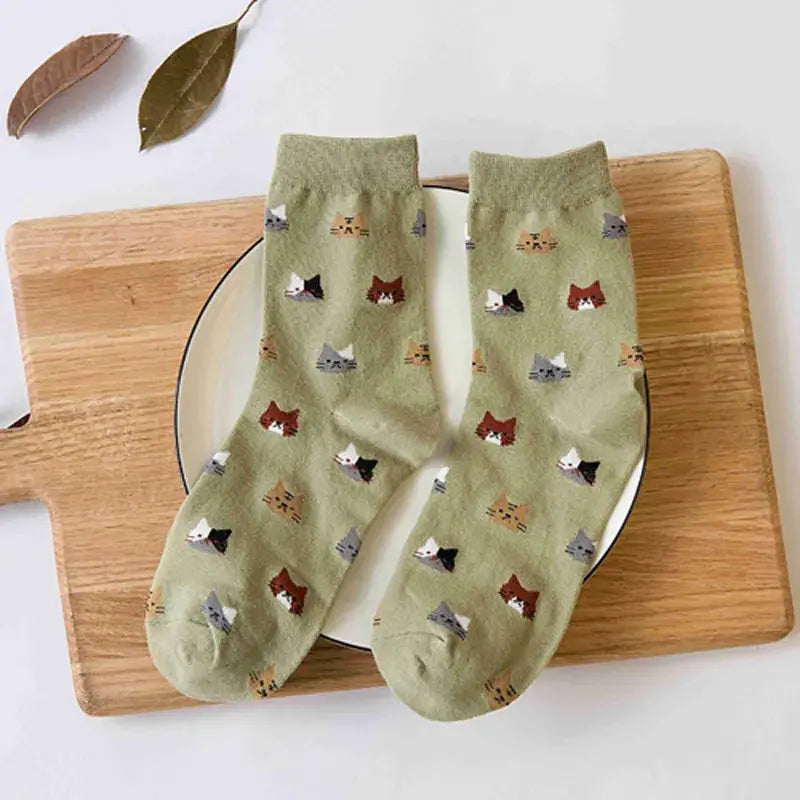 Cadeau Fan De Chat Chaussettes Chaude En Coton