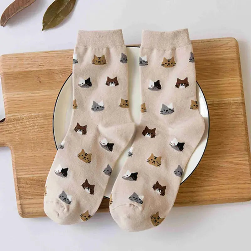 Cadeau Fan De Chat Chaussettes Chaude En Coton