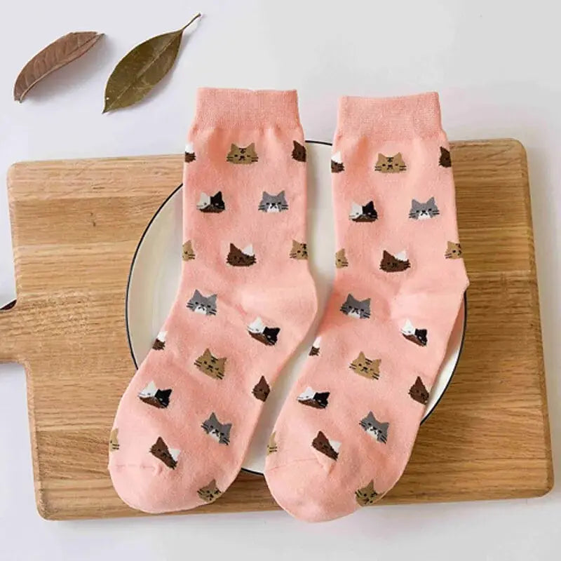 Cadeau Fan De Chat Chaussettes Chaude En Coton