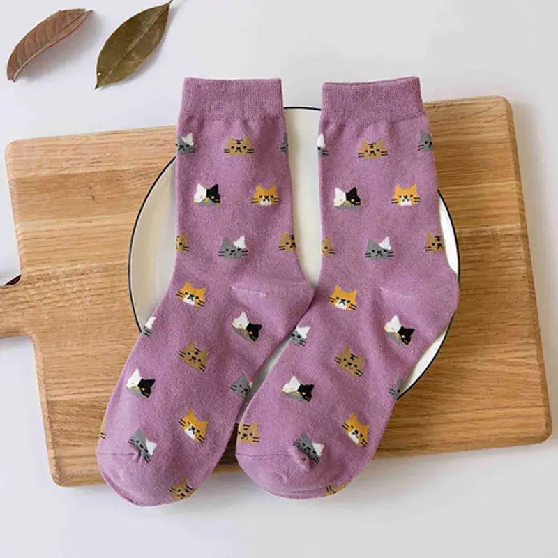 Cadeau Fan De Chat Chaussettes Chaude En Coton