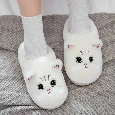 Cadeau Fan De Chat Chausson Blanc