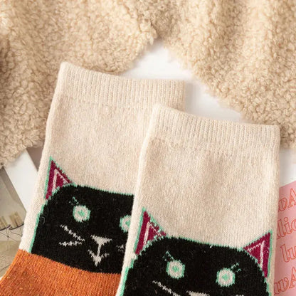 Cadeau Fan De Chat Lot De 5 Paires De Chaussettes Motif Chat