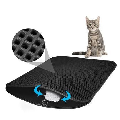 Tapis récupérateur de litière pour chat – Simple et Double-fond tapis litière