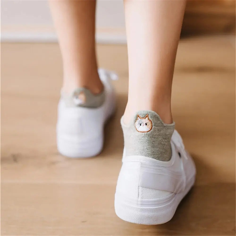 Cadeau Fan De Chat Chaussettes Avec Motif Chat Aux Talons