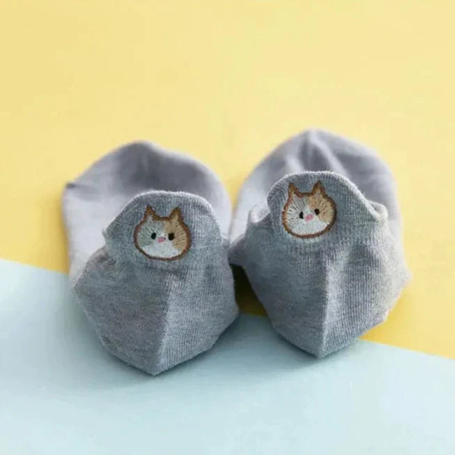 Cadeau Fan De Chat Chaussettes Avec Motif Chat Aux Talons