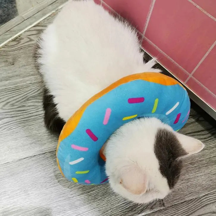 Collerette Gonflable Douce en Forme de Donut pour Chat