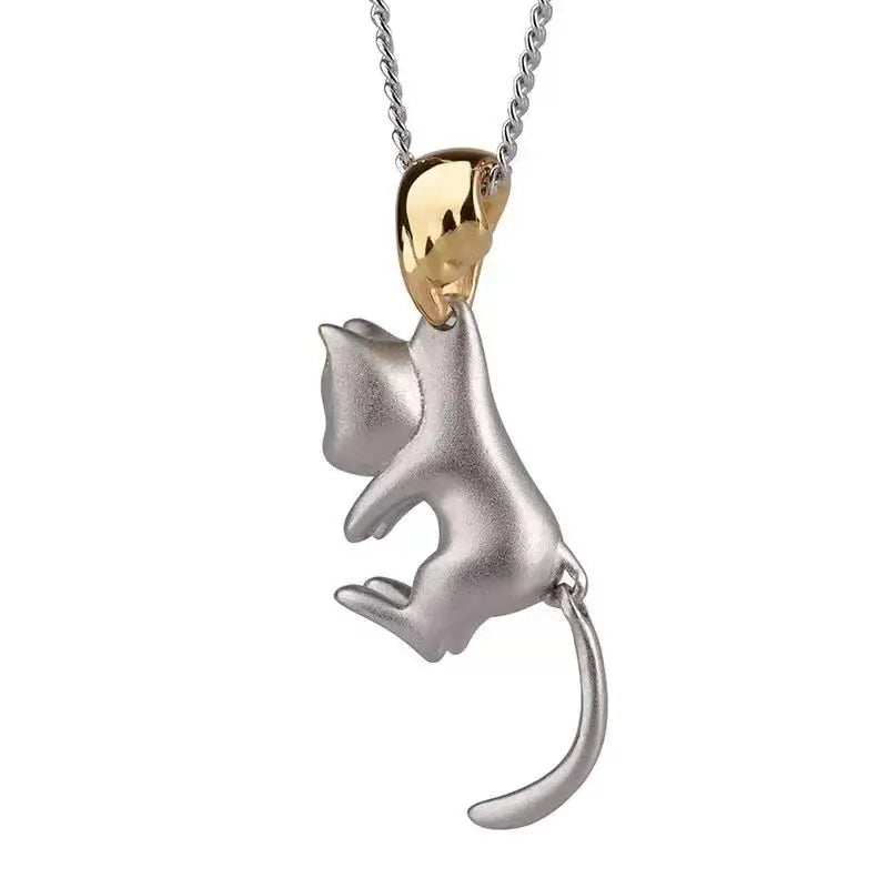 Collier avec pendentif de chat simple pour femme