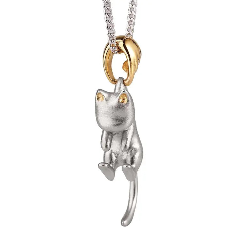 Collier avec pendentif de chat simple pour femme