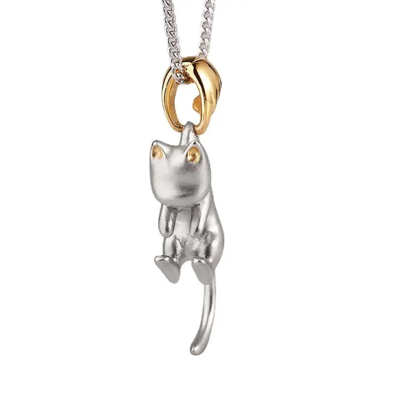 Collier avec pendentif de chat simple pour femme