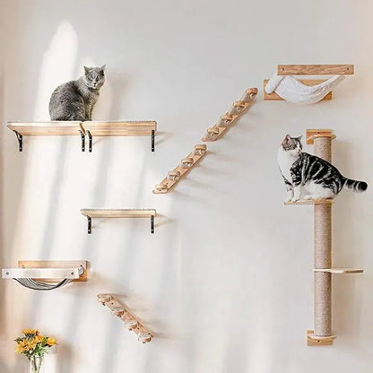 Escalier pour Chat à Fixer Contre un Mur